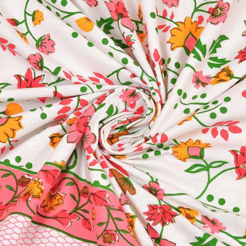Avinya Floral Cotton Bedsheet (Red) - 180 TC media 4