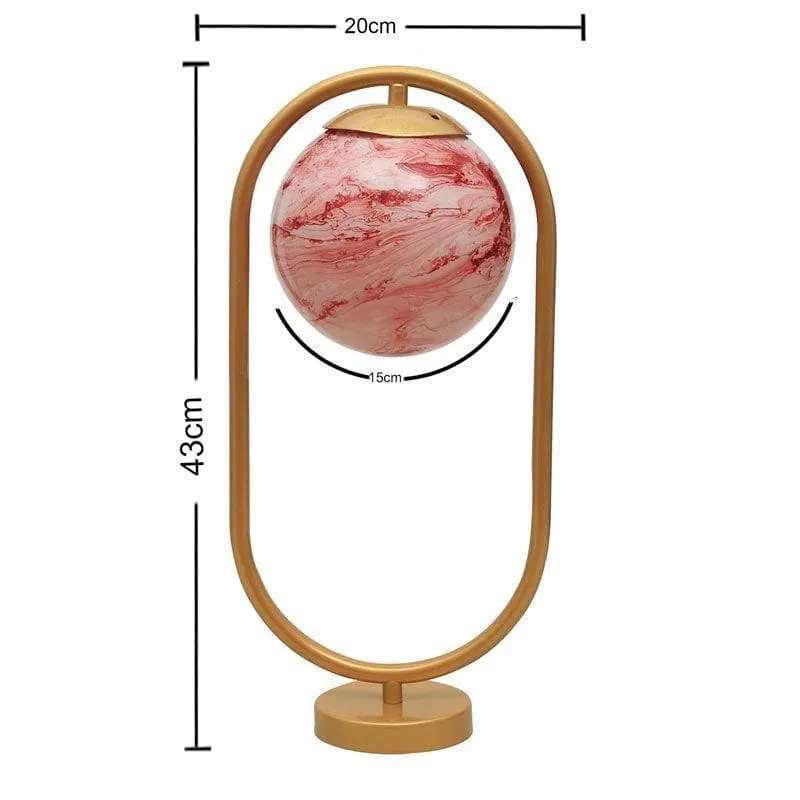 Glow Getter Marble Table Lamp - Red,Gold media 3
