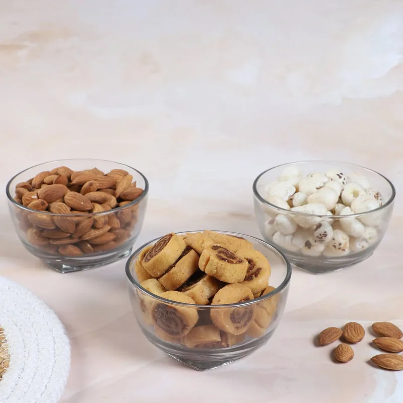 Kublai Glass Snack Bowl (300 ML) - Set Of Three media 3