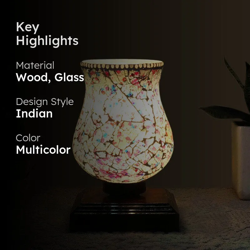 Shimmer Mosaic Glass Table Lamp - Multicolor media 2