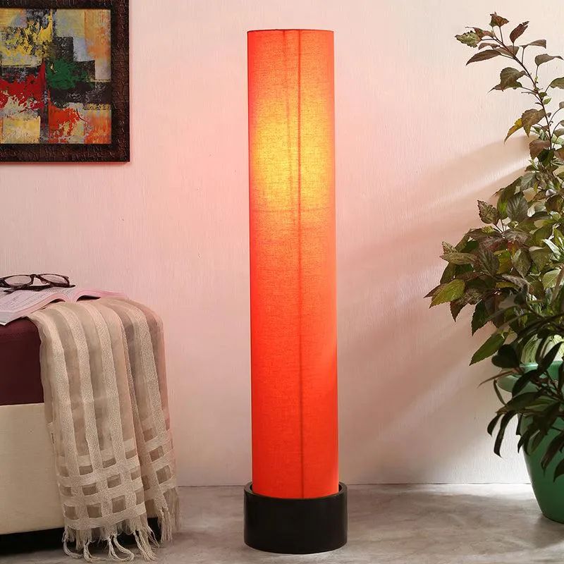 Neila Wooden Tower Floor Lamp - Orange media 1
