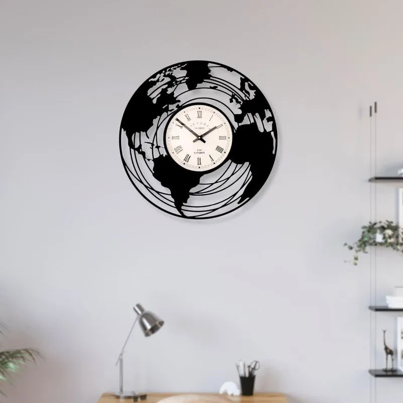 Universe Steel Analog Wall Clock - Black media 3
