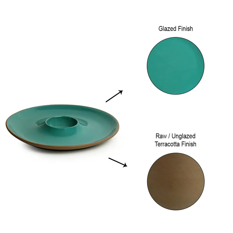 Earthen Turquoise Ceramic Chip & Dip Platter media 8