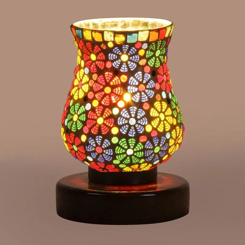 Startrek Mosaic Glass Table Lamp With Wooden Base - Multicolor media 7