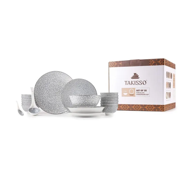 ServeHarbor Porcelain Dinner Set (Grey) - 35 Piece Set media 6
