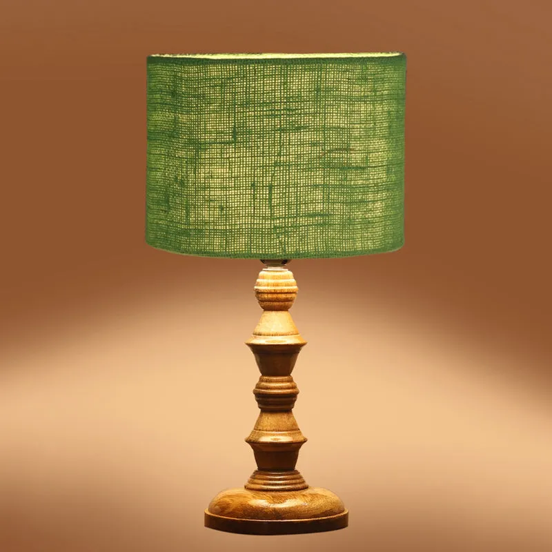 Sienna I Timber Wooden Table Lamp - Green,Brown media 5
