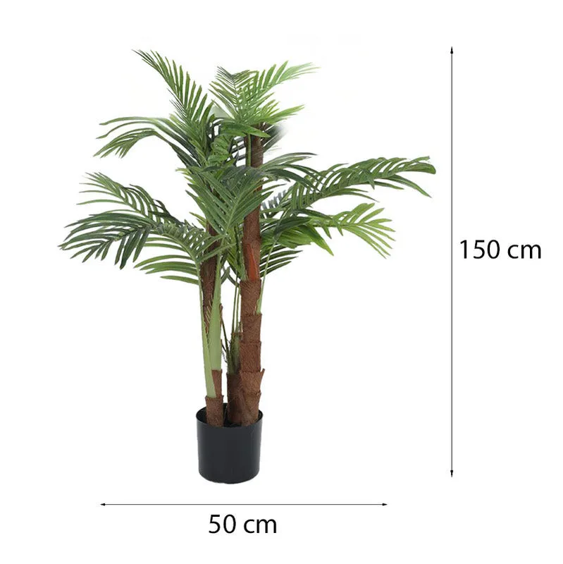 Faux Long Butterfly Palm Plant With Black Plastic Pot - 4.92 ft media 6