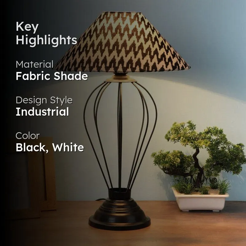 Chevronic Maximus Fabric Table Lamp - Black,White media 2