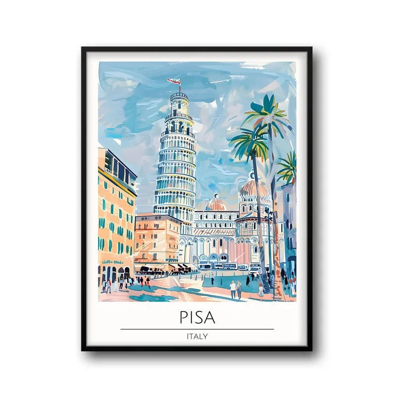 Vintage Pisa Framed Canvas Wall Painting media 5