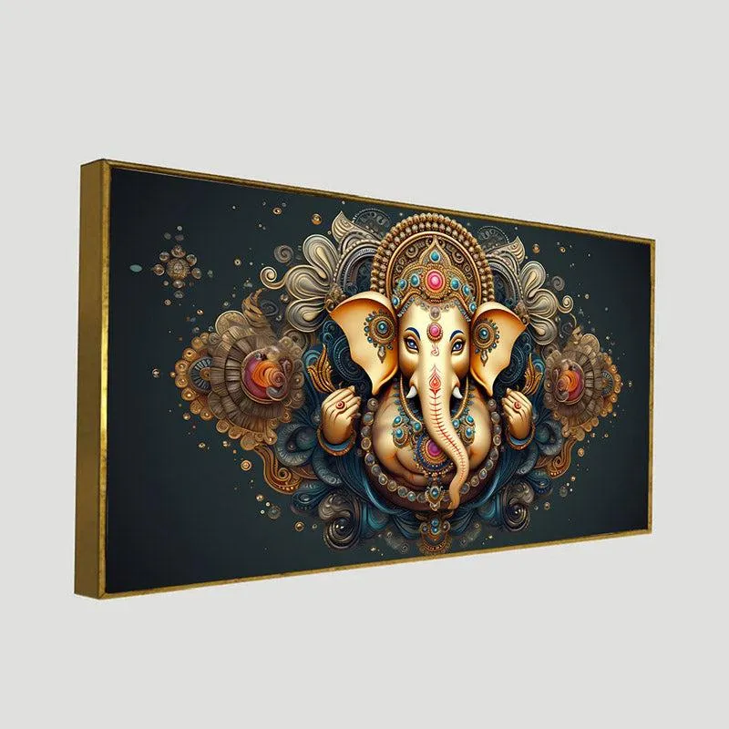 Vakratund Festive Wall Painting With Frame media 6