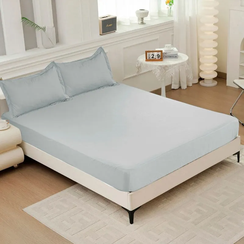 Cloud Drift Fitted Microfiber Bedsheet (Grey) - 140 GSM media 3