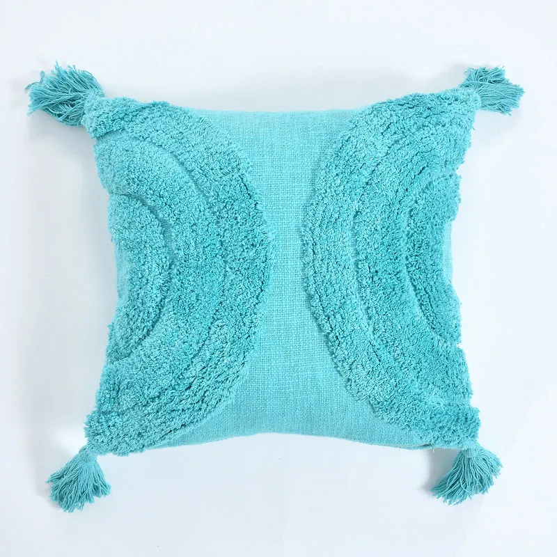 Aquila  Tufted Cushion Cover (Blue) - Set Of Two media 5