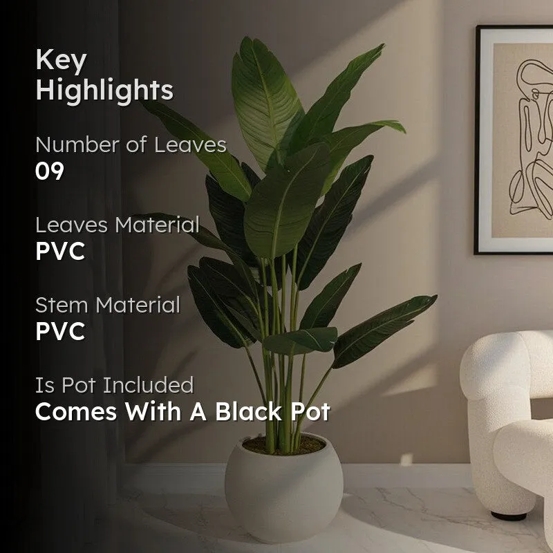 Ardella Artificial Banana Plant With Black Fiber Pot - 4.4 Feet media 2