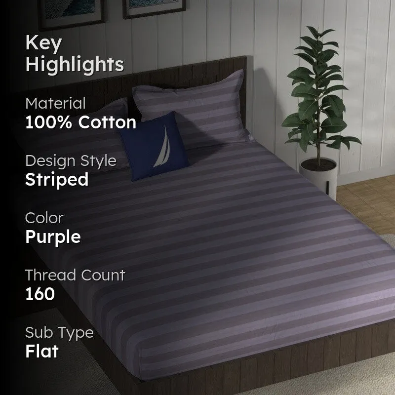 Nautica Horizon Cotton Bedsheet (Purple) - 160 TC media 2