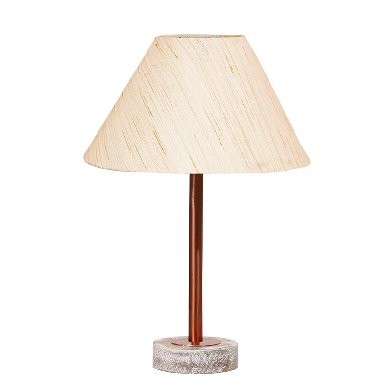 Cotin II Rodin Wooden Table Lamp - OffWhite,Copper,White media 4