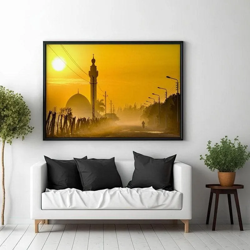 Foggy Morning Canvas Wall Painting - Black Frame media 3