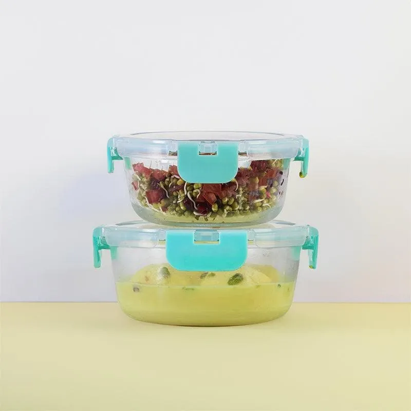 Crusade Round Glass Container (390 & 635 ML) - Set Of Two media 3