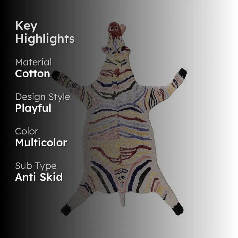 Safari Stripe Cotton Carpet - Off White media 2