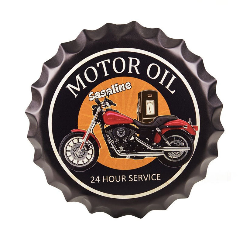 Motor Oil Sasaline Bottle Cap Metal Wall Accent media 3