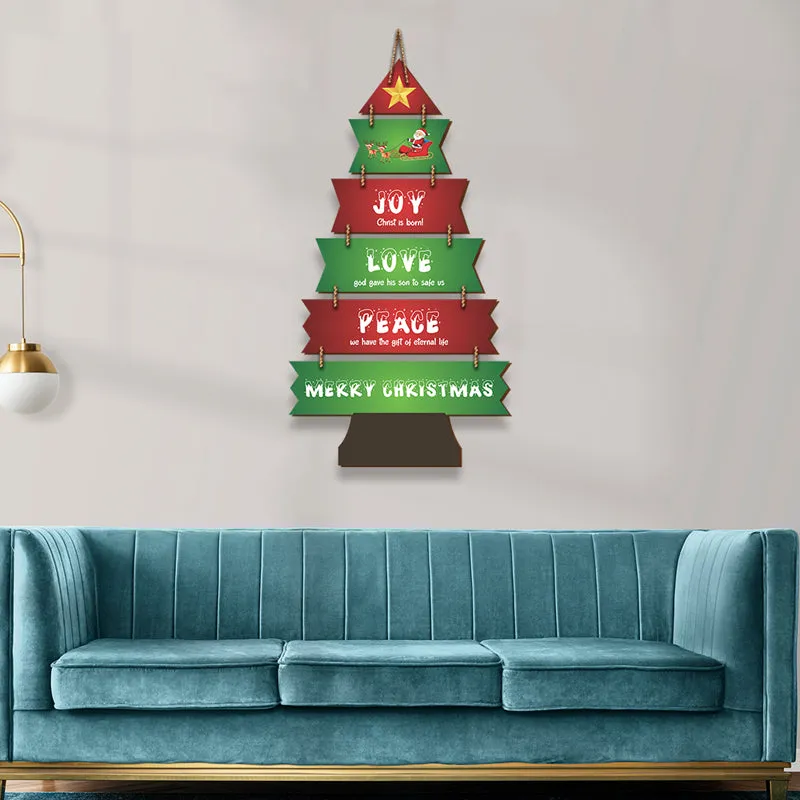 Tree Of Cheer Christmas Wood MDF Wall Hanging media 1