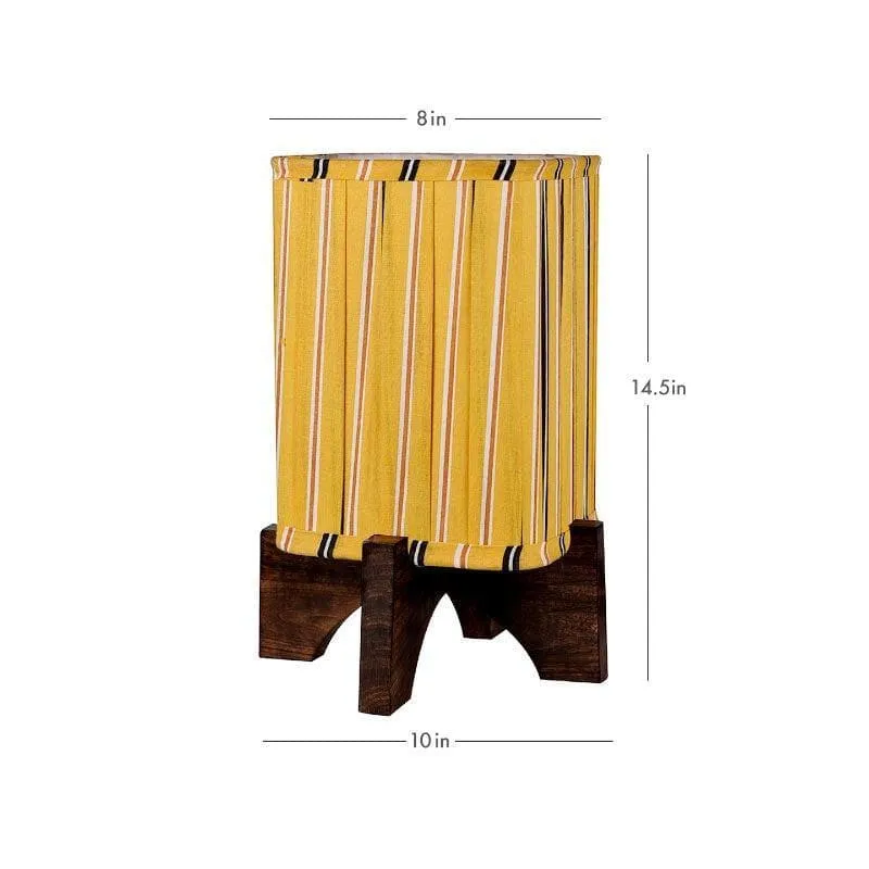 Candy Stripe Pleated Fabric Table Lamp - Yellow media 5