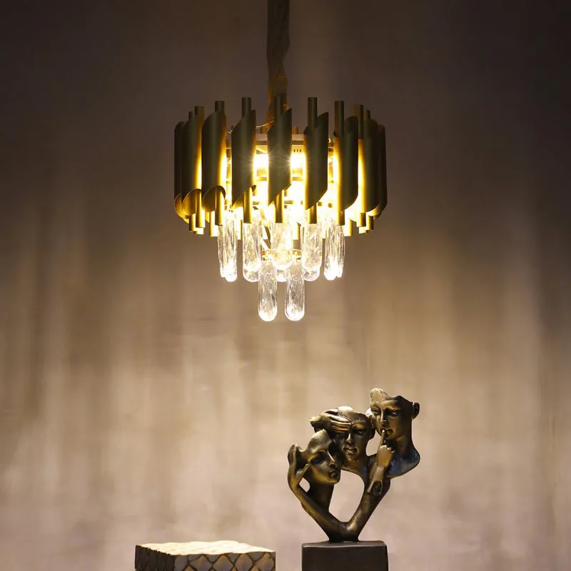 Auristra Iron Crystal Chandelier - Gold media 1