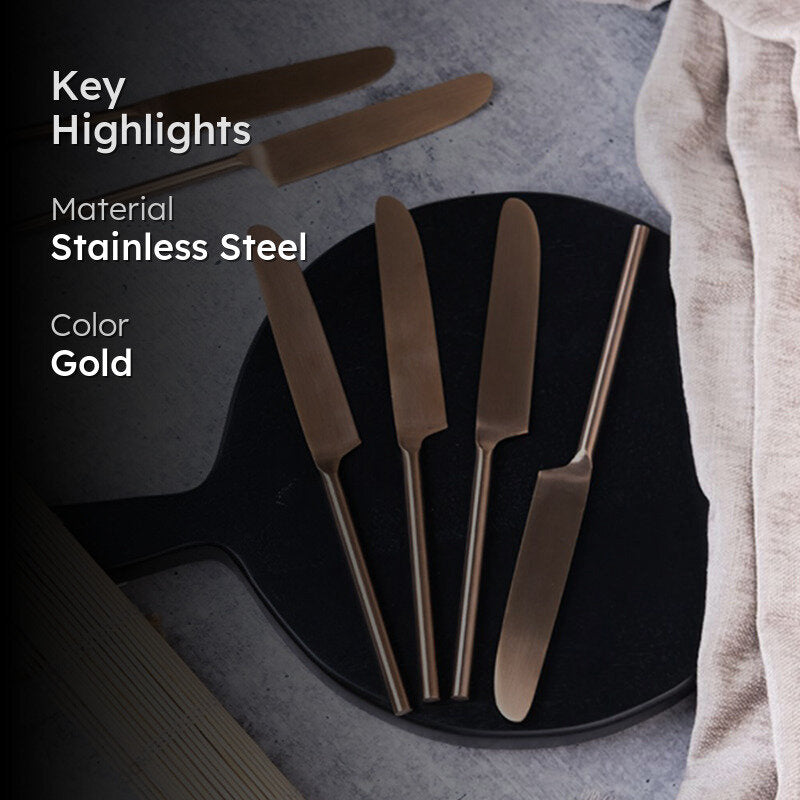 Zarif Stainless Steel Cheese Knife Set (Copper) - Set Of Six media 2