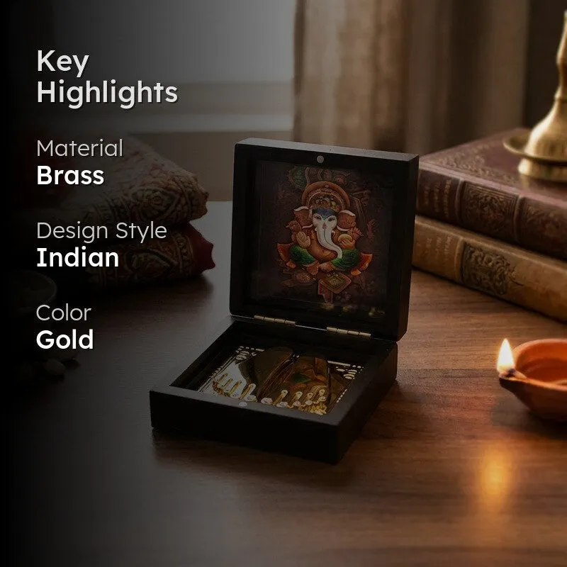 Lord Ganesh Divine Brass Paduka media 2