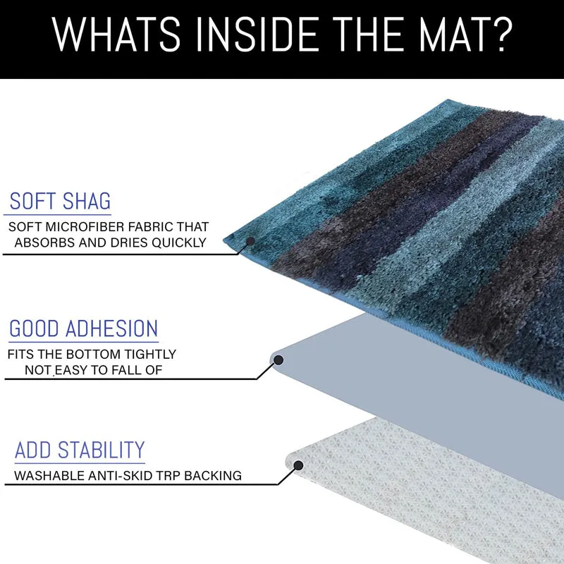 Jericho Luxe Bath Mat - Green, Black media 5