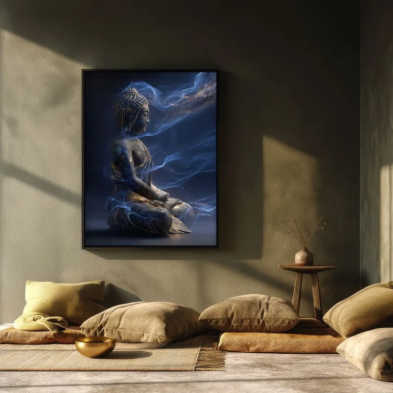 Luminous Buddha Archival Paper Wall Painting With Black Frame media 3