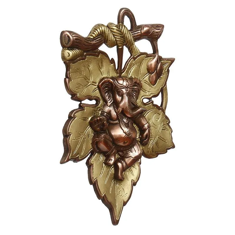 Balganesha Decorative Religious Metal Wall Accent - Gold media 3
