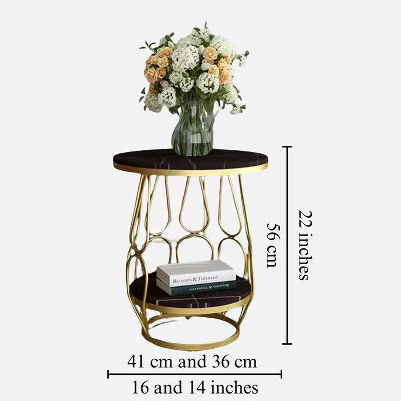 Helix Noble Metal Accent Table with Marble Top media 5