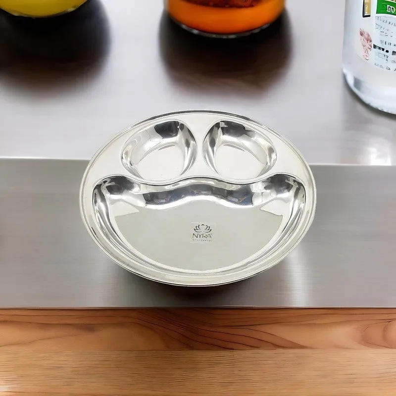 Platira Stainless Steel Dinner Plate - Set of Three media 3