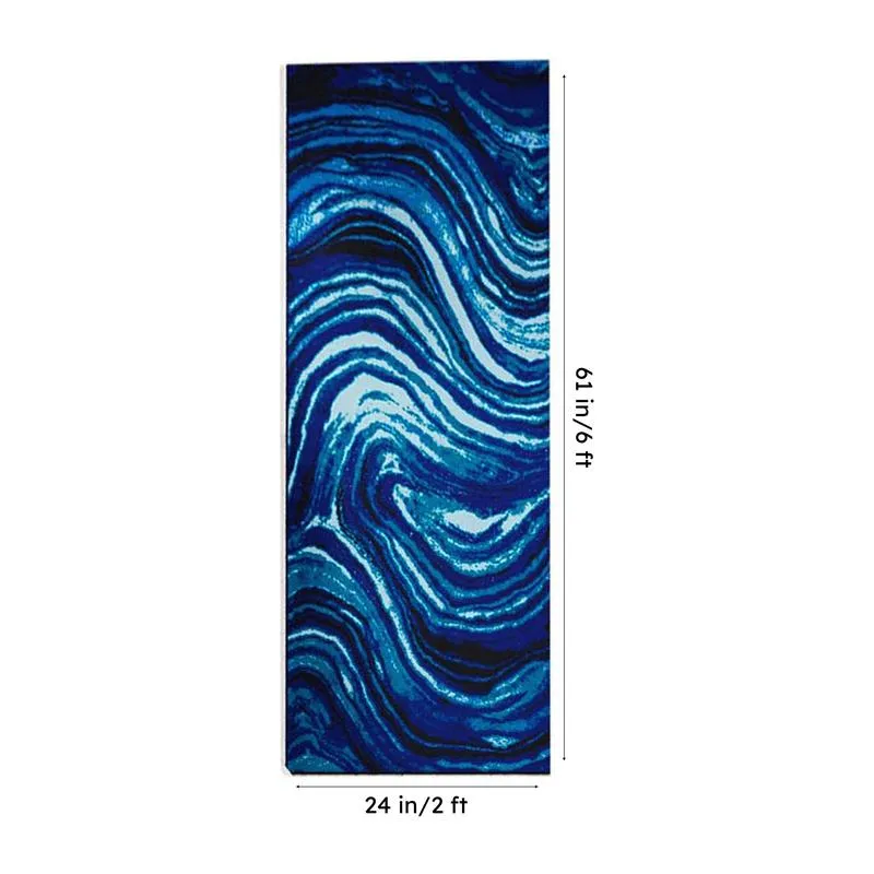 Alderman Abstract Micro Fiber Runner Rug - Blue media 8
