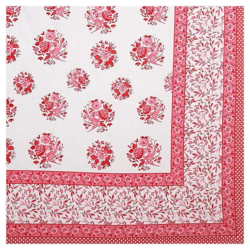 Bhuja Floral Cotton Bedsheet (Pink) - 144 TC media 3