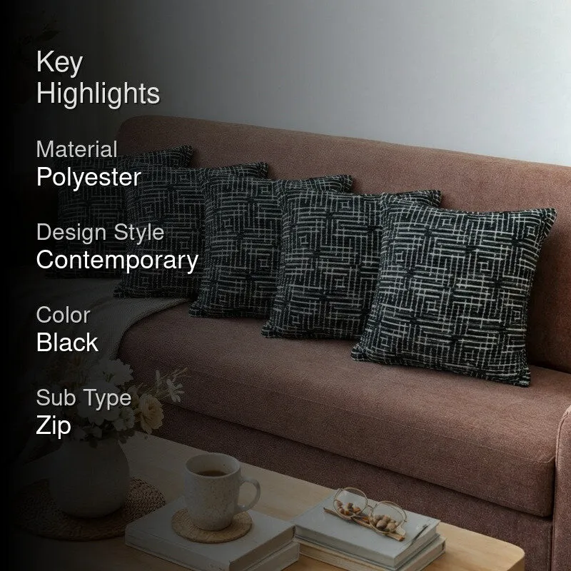 GeoMirage Cushion Cover (Black) - Set Of Five media 2