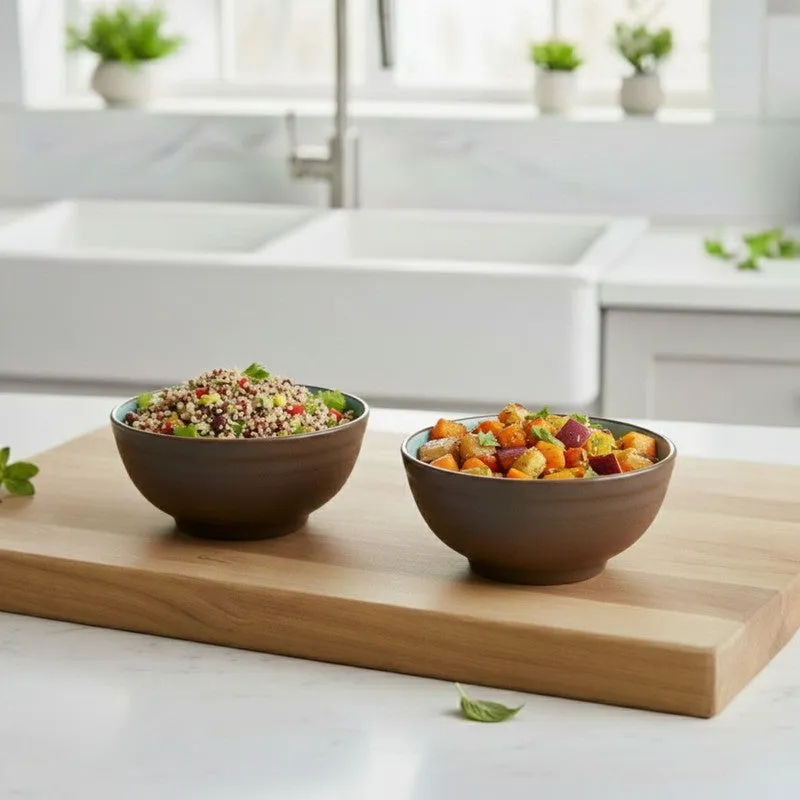 Bowluxe Ceramic Snack Bowls (Green, 180 mL Each) - Set Of Two media 3