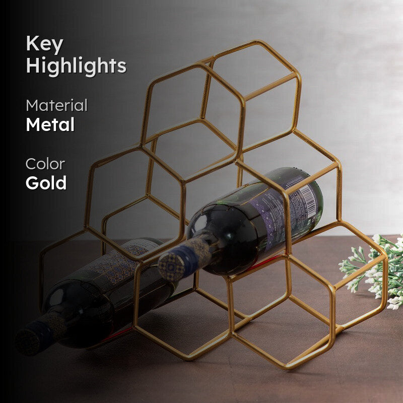 Hexa Nexa Wine Rack - Gold media 2