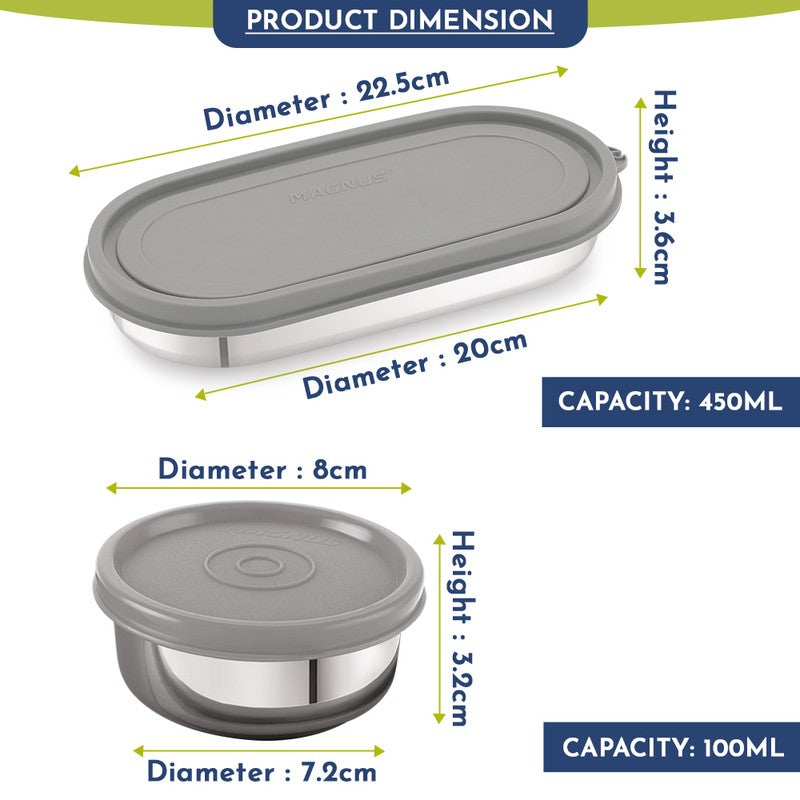 Zenvia Daily Lunch Box (100 mL,450 mL) - Two Piece Set media 12