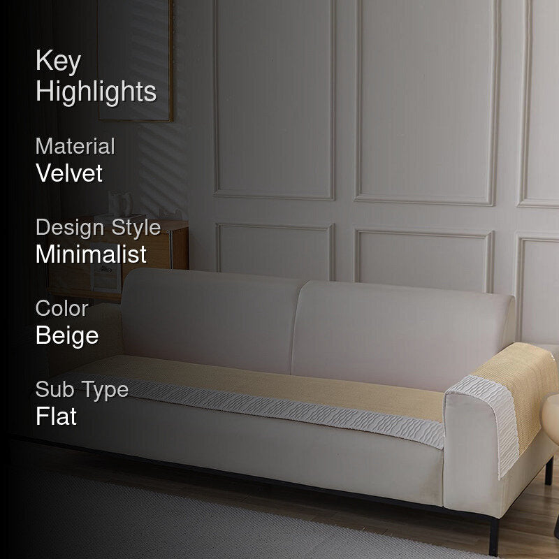 Blanco Textured Velvet Sofa Mat - Beige media 2