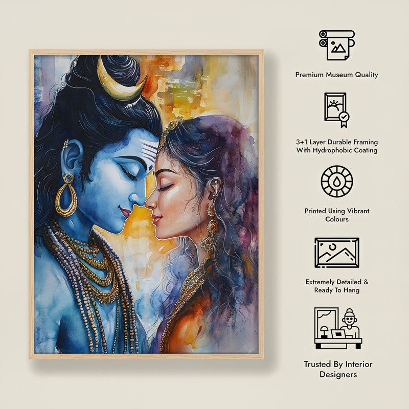 Yogamaya Lakshmi Spiritual Archival Paper Wall Painting - Natural Brown Frame media 8