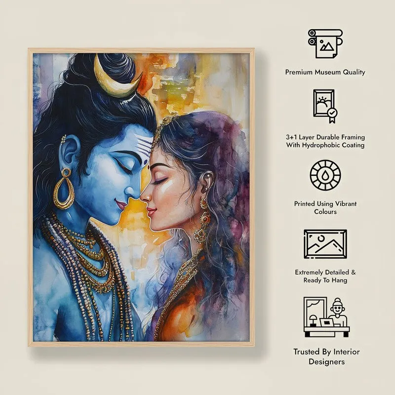 Yogamaya Lakshmi Spiritual Archival Paper Wall Painting - Natural Brown Frame media 8