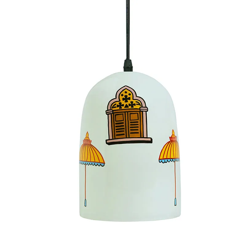 Royal Canopy Hand Painted Glass Ceiling Lamp media 4
