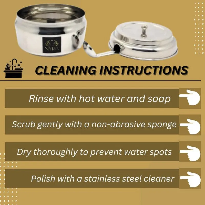 Jivara Stainless Steel Ghee Pot with Spoon - (150 ML) media 7