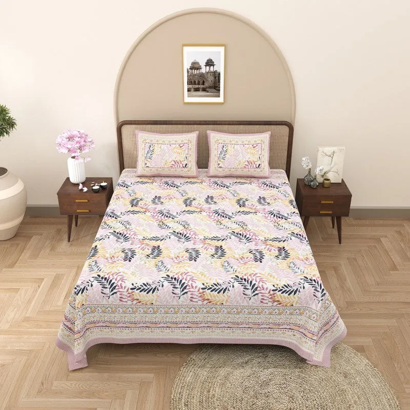 Loomio Cotton Bedsheet (Grey,Pink) - 240 TC media 3