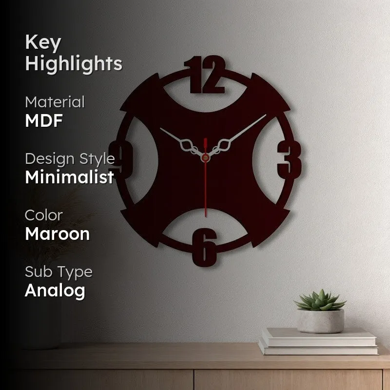 Rustic Brown Dial Wooden Wall Clock media 2