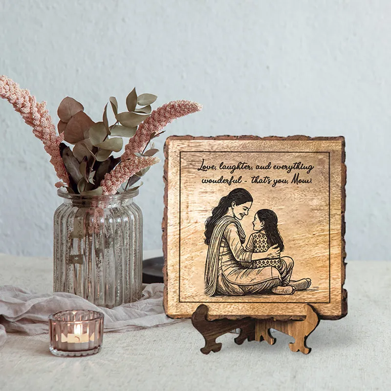 Love, Laughter & Everthing Wood Showpiece - Square media 1