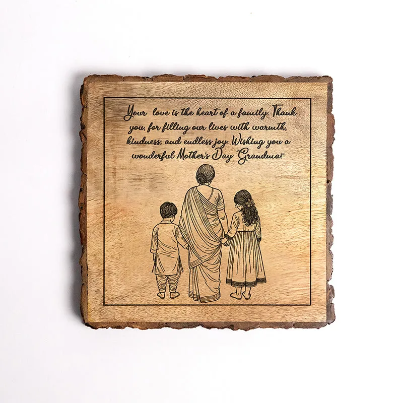 Happy Mother's Day, Grandma Wood Showpiece - Square media 5