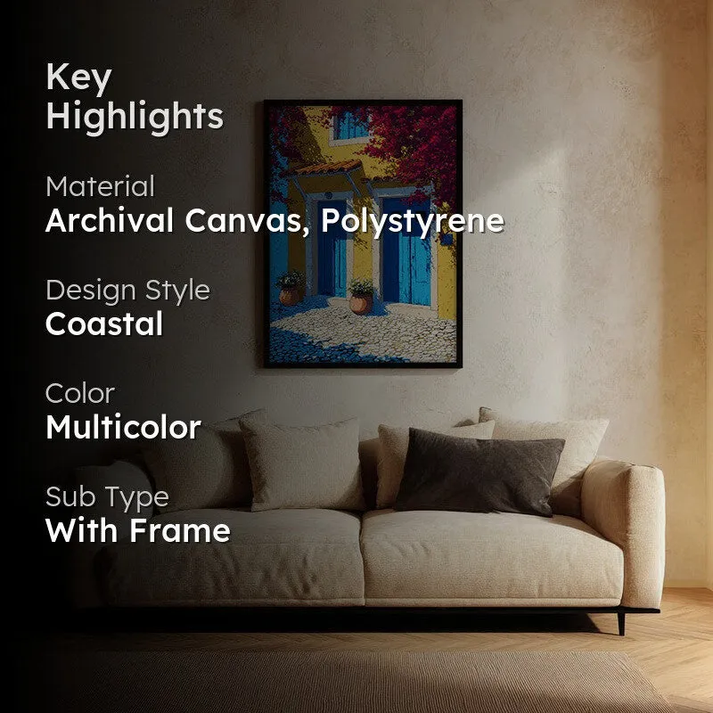 Coastline Hue Canvas Wall Painting - Black Frame media 2