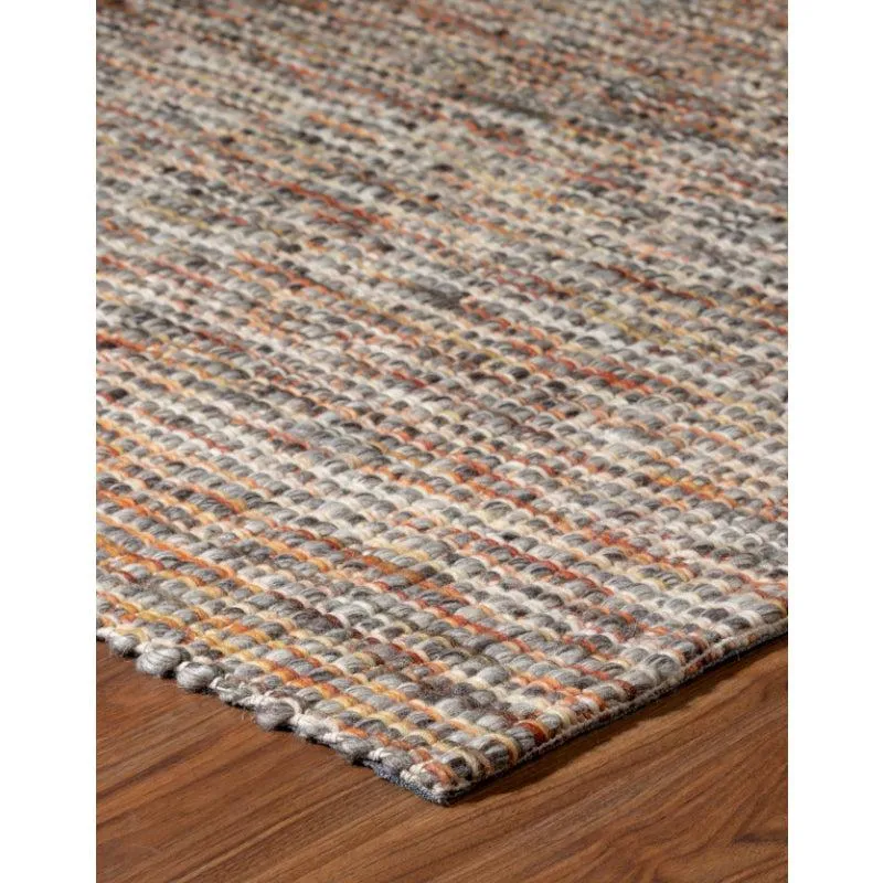 Artistry Threads Hand Woven Wool Rug - Orange & Brown media 5